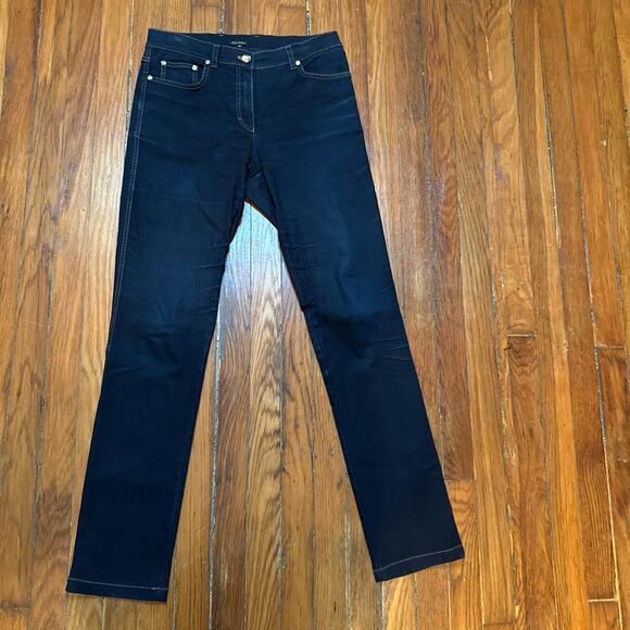 Escada Women's Jeans Dark Blue Wash Slim Skinny Mid Rise Size 8 30x32 Super Soft - Picture 1 of 14